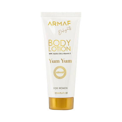 Armaf Yum Yum – Fruity, Floral, Vanilla – 4-Piece Gift Set for Women (3.4 oz Eau de Parfum + 3.4 oz Body Lotion + 1.7 oz Body Spray + 8.4 oz Body Mist)