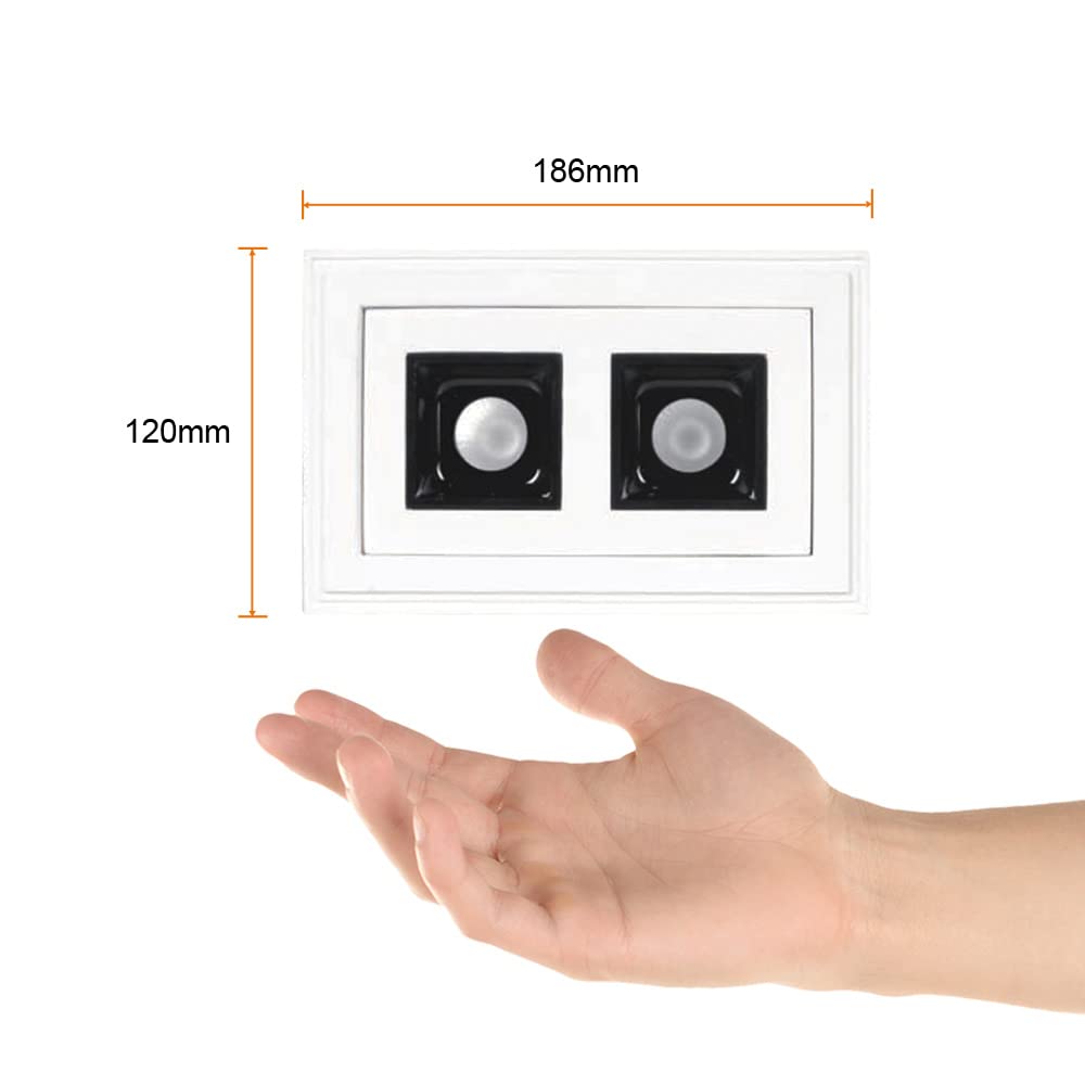 Tecnolite Lámpara Downlight LED Empotrable de Yeso, Sin Marco, 12 W, Luz Suave Cálida, LED integrado