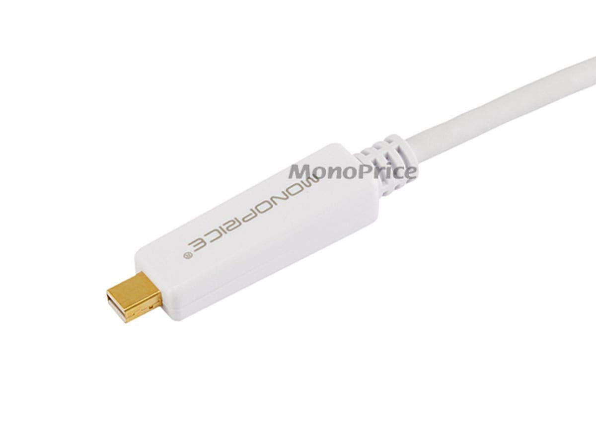6ft Gold Plated 32AWG Mini DisplayPort to DVI Cable - White
