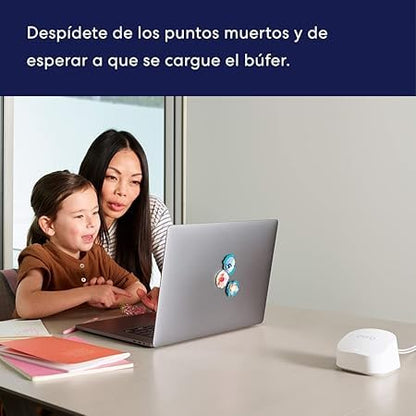eero 6+ Router WiFi de malla Certificado Reacondicionado - Compatible con planes de internet de hasta 900 Mbps, Cobertura de hasta 140 m², Conecta más de 75 dispositivos, Paquete de 1 unidad
