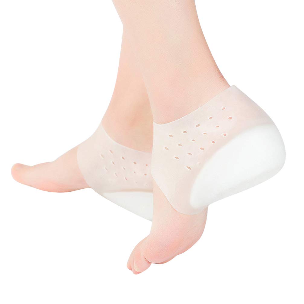 Milisten Plantillas de Aumento de Altura Almohadillas de Silicona para El Talón Almohadillas de Gel de Elevación para El Talón Almohadillas para El Talón para Mujeres Hombres (3 Cm)