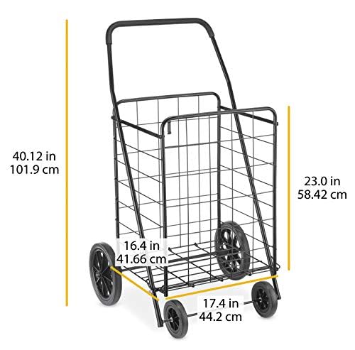 Whitmor - Carrito de compras Deluxe Rolling Utility, negro