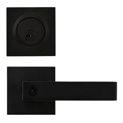 Yale MX89822 Combo Cerradura y Manija Castelli, Alta Seguridad - Negro - Llave - Mariposa