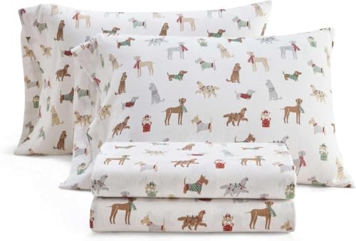 Martha Stewart - Sábanas de franela tamaño King, algodón antibolitas y resistente a las arrugas, suaves al tacto para comodidad en todas las estaciones, sábanas con fundas de almohada a juego y sábana