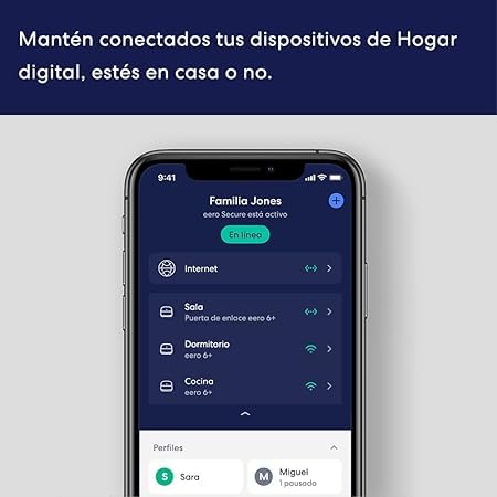 eero 6+ Router WiFi de malla Certificado Reacondicionado - Compatible con planes de internet de hasta 900 Mbps, Cobertura de hasta 140 m², Conecta más de 75 dispositivos, Paquete de 1 unidad