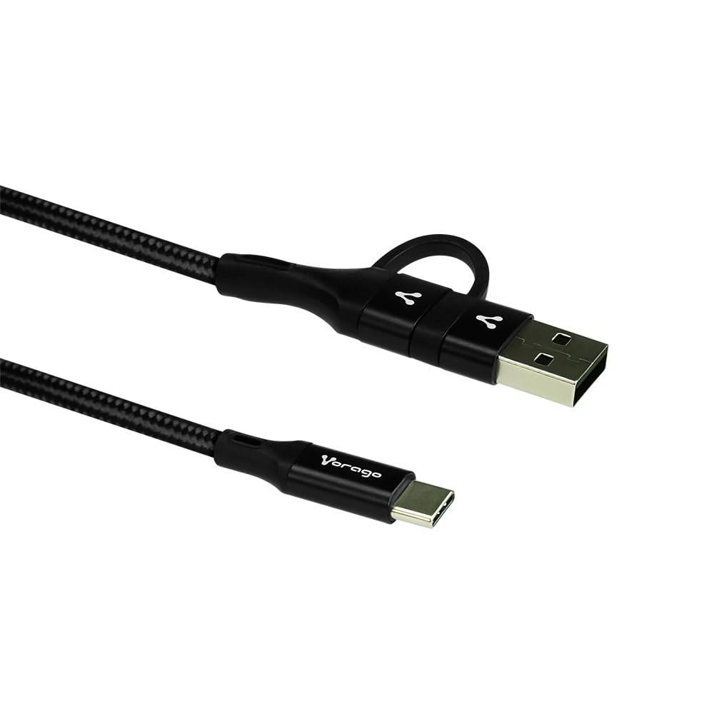 Vorago CAB-126 Cable Tipo C a Tipo C con Adaptador a USB A