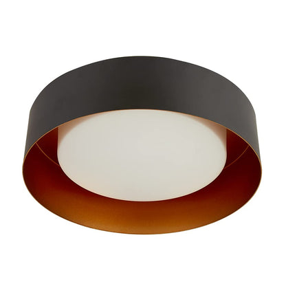 Tecnolite Lámpara LED de Techo, Lámpara para Sobreponer en Techo, Base E27 x 2, Color Negro Mate / Cobre