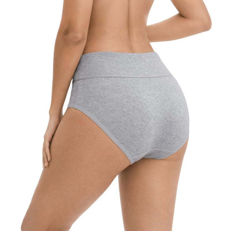BODYcontrol Calzones de Mujer Algodón Corte Hipster Talle Alto Pack, Briefs Cintura Alta, Ropa Interior Mujer Lencería Dama Bragas Pantaletas Panties Stretch Fit Uso Set Diario 2913
