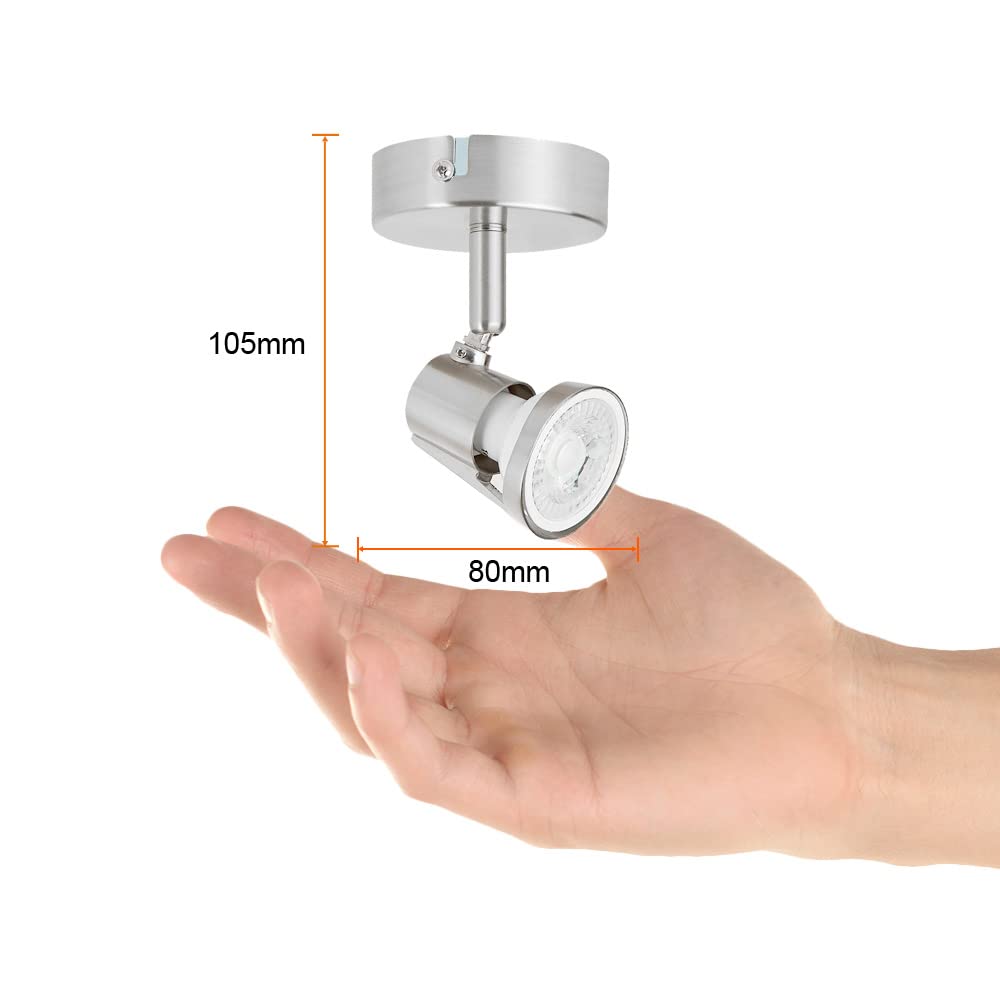 Tecnolite Lámpara Spot de techo, Sobreponer en interiores, Base GU10 No incluye foco