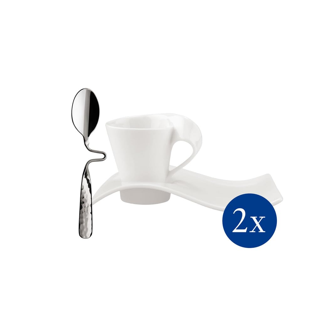 Villeroy & Boch New Wave Caffe Juego de 6 Piezas | Para 2 tazas, porcelana premium, apto lavaplatos y microondas