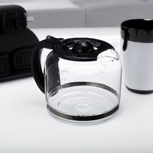Capresso Jarra de vidrio, 12 tazas, color negro