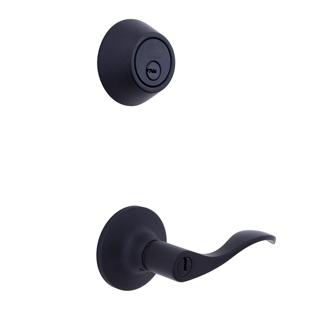 Phillips Combo Cerrojo/Manija Nogal Alta Seguridad Para Entrada LLave-Mariposa Negro