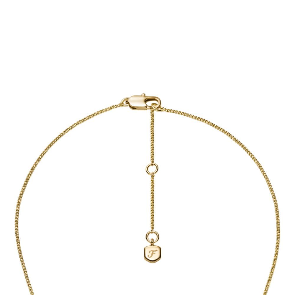 Collar Fossil Ellis JA7295710 de latón de color dorado para dama