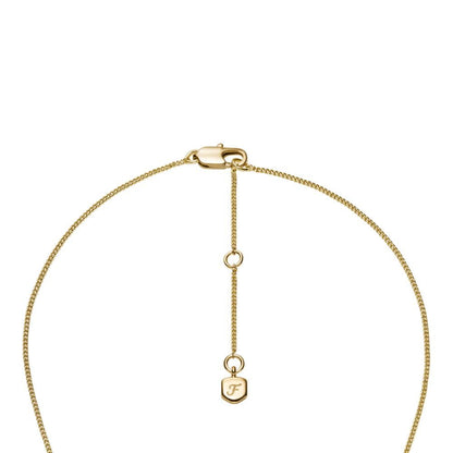 Collar Fossil Ellis JA7295710 de latón de color dorado para dama