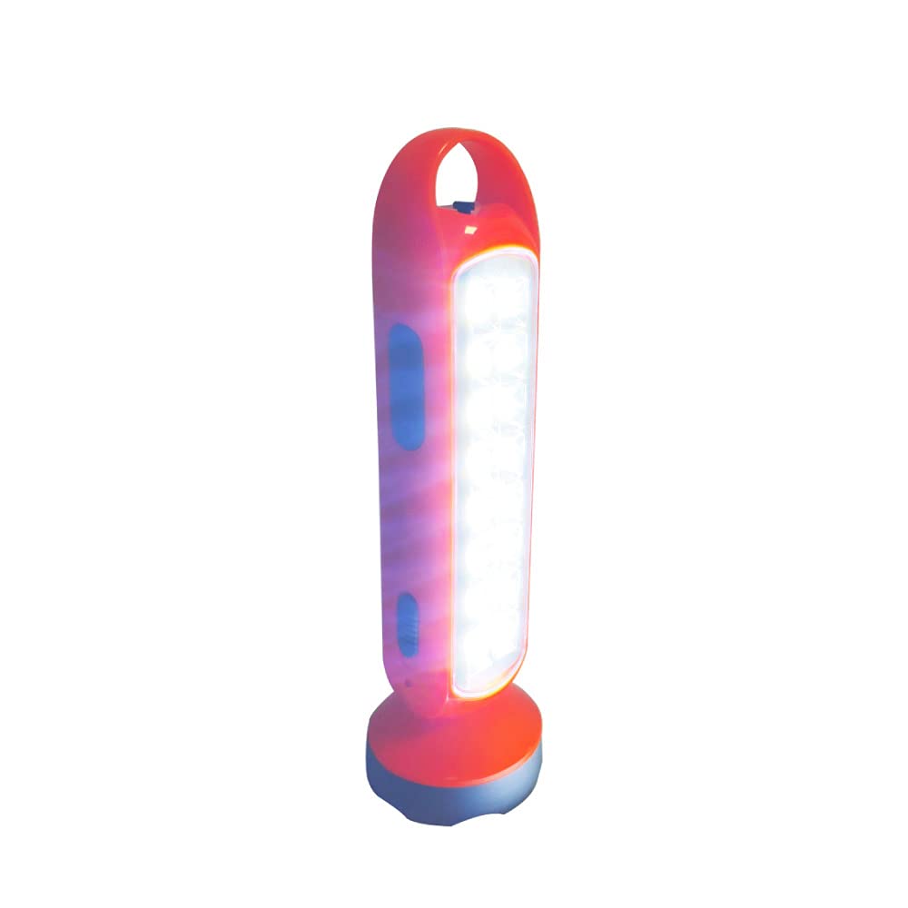 Tecnolite Lámpara LED Recargable Portátil, Linterna LED, 3 Horas de Uso, 250 m. de Distancia, 3 W, 100 - 240 V, 160 Lumens, Luz de Día 6 500 k, IP 20, Color: Naranja.