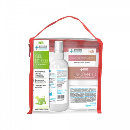 Fancy Pets MS Kit Preventivo Botiquín para Perro con 7 Piezas Jabón Antiséptico Gel Cicatrizante Limpiador de Oídos Toallitas y Desinfectante