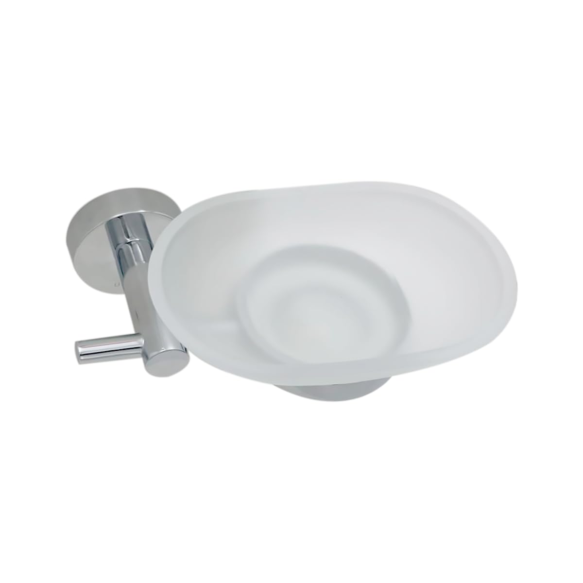 URREA Jabonera de Acero Inoxidable en Acabado Cromo y Plato de Cristal, Fácil Instalación, 706CL.08