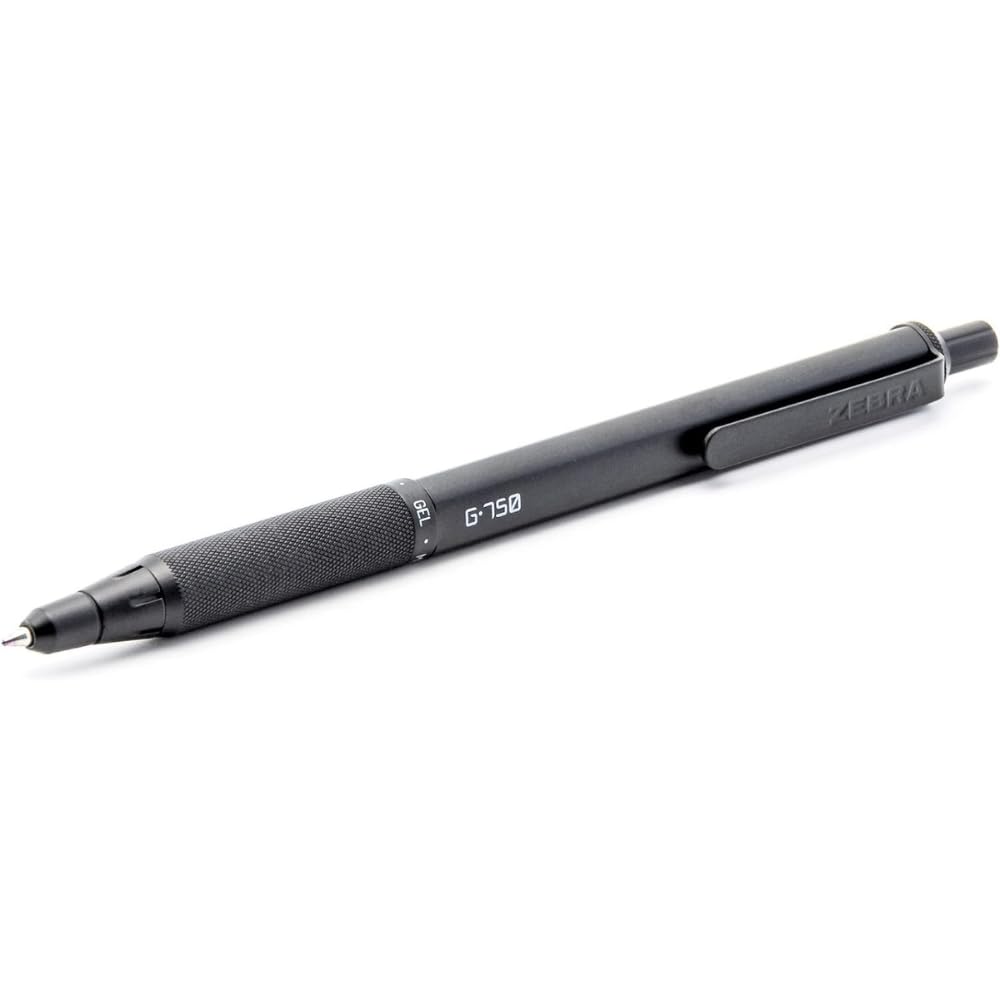 Zebra G-750 - Bolígrafo de Gel Retráctil Secado Rápido Punto 0,7 mm Incluye 2 Repuestos Negro y Azul