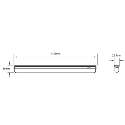 Tecnolite - Lámpara Regleta LED 1.14 m Sobreponer 18 W, Luz Blanca Ajustable, No atenuable, LED integrado