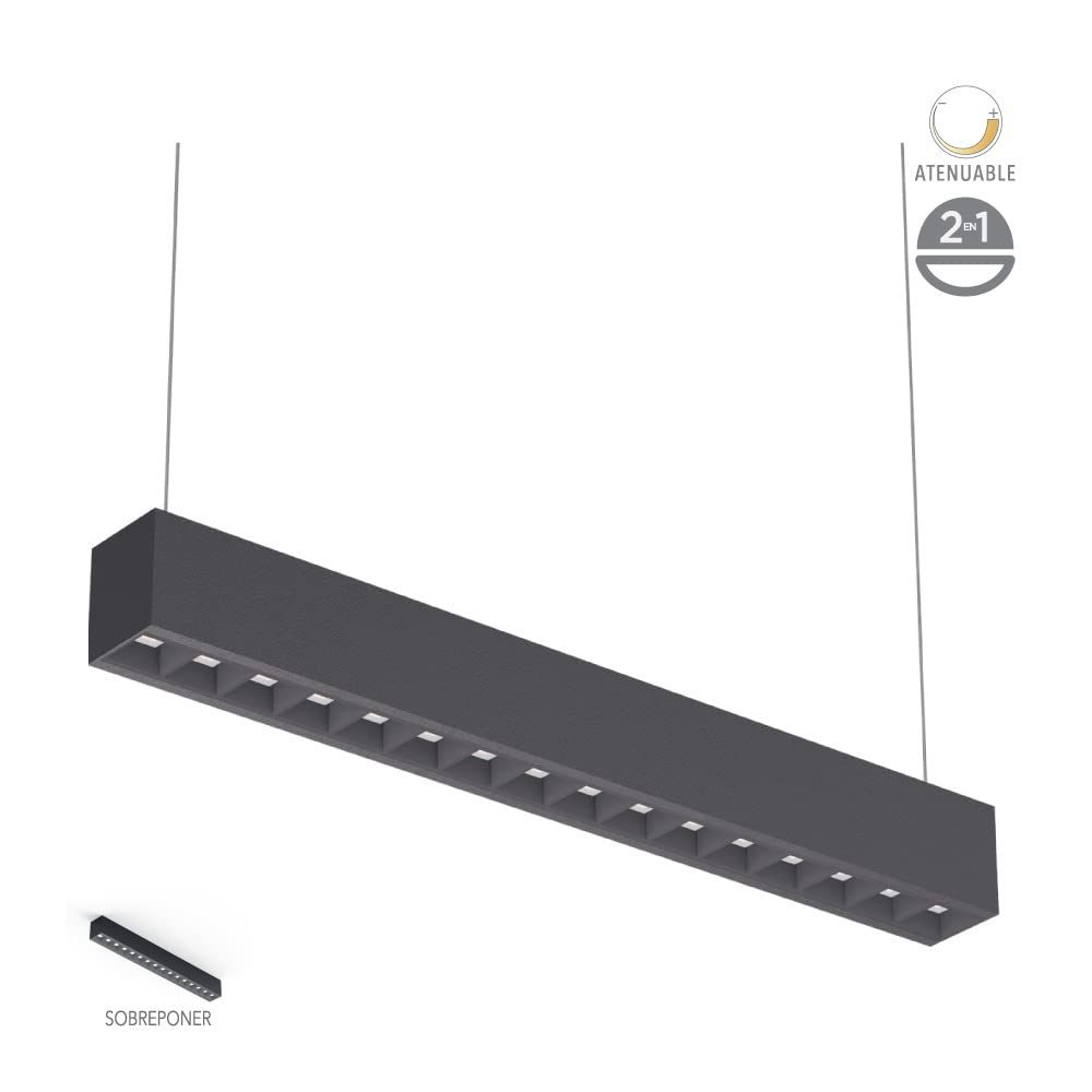 Tecnolite Lámpara Lineal LED 2 en 1, 1.20 m. de Longitud 40 W, Luz Blanca Neutra, Atenuable, LED integrado