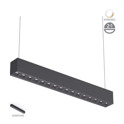 Tecnolite Lámpara Lineal LED 2 en 1, 1.20 m. de Longitud 40 W, Luz Blanca Neutra, Atenuable, LED integrado