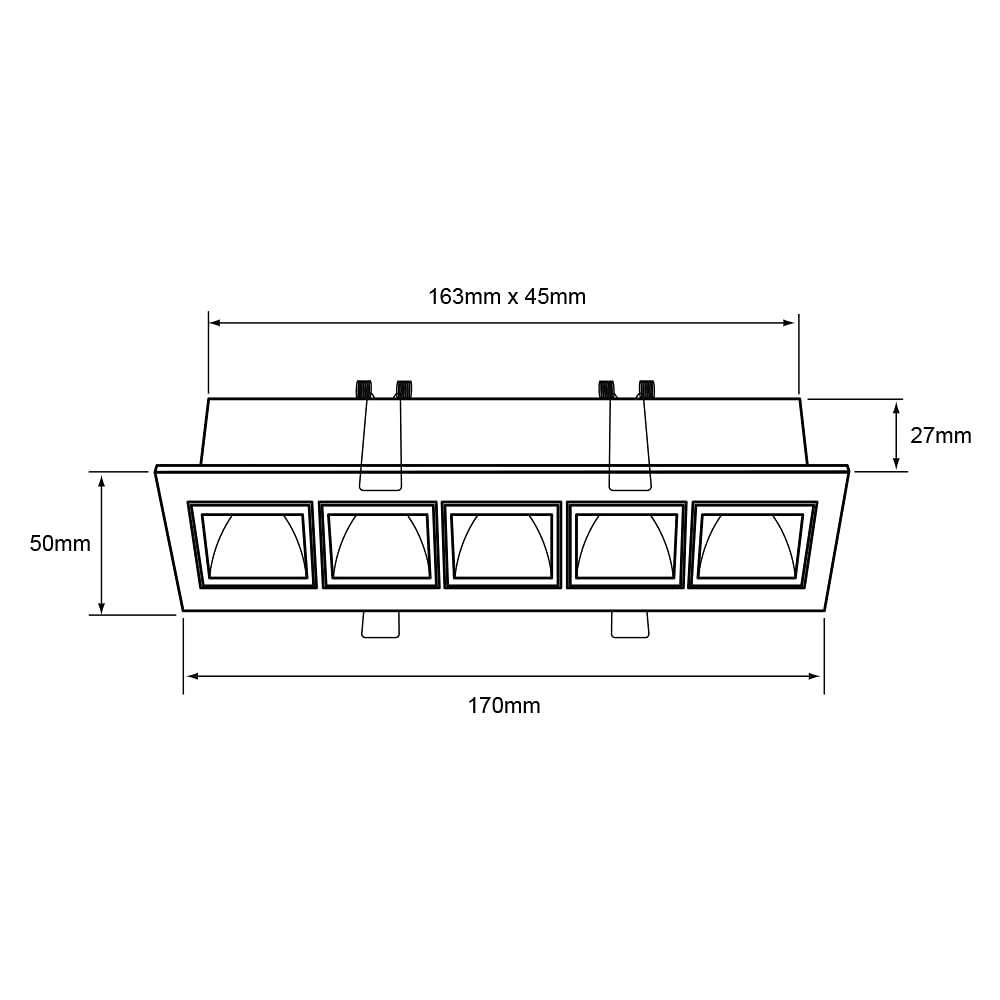 Tecnolite Lámpara LED de Techo Empotrado, 17 W, Luz Cálida Suave 3 000 k, Color Negro, 100 - 240 Volts, Downlight LED