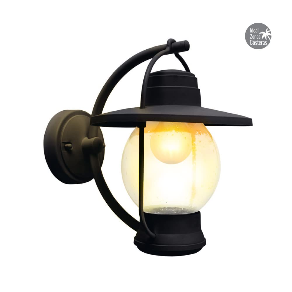 Tecnolite Lámpara de Pared Arbotante Tipo Farol Exterior, Ideal Zona Costera 60 W, Base E27, IP44, No incluye foco