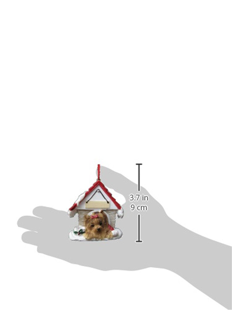 Adorno de Yorkie, un Gran Regalo para los dueños de Yorkie, Pintado a Mano y fácilmente Personalizado Adorno de casa de Perro con Parte Trasera magnética