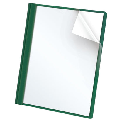 Oxford Fundas transparentes para informes con respaldo de cuero sintético, 25 por caja, Color: verde cazador, Hunter Green