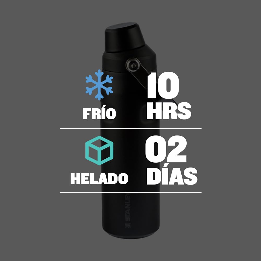 Botella Stanley IceFlow Aerolight 709 ml, con Tapa de Flujo Rápido, Aislamiento de Doble Pared, Mantiene Bebidas Frías, Termo Acero Inoxidable libre de BPA, Botella Stanley 24 oz, BLACK