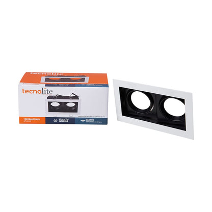 Tecnolite Lámpara Downlight Empotrable Dirigible, Potencia Máx. 120 W, 2 Bases GX5.3/GU10, No incluye focos