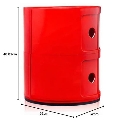 Kartell Mueble de Almacenaje Componibili Redondo de Dos Puertas, color Rojo