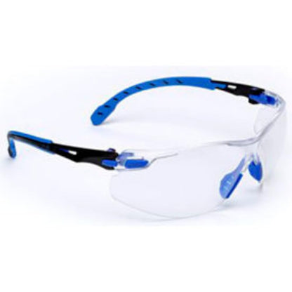 3M Solus 1000 Lentes de Seguridad Antivaho Scotchgard - Negro - armazón azul, lente transparente - Gafas de seguridad