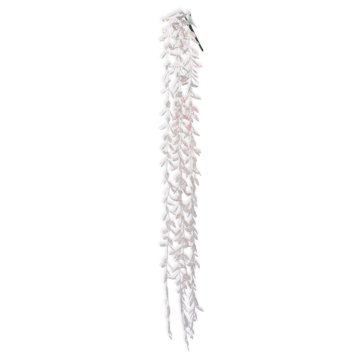 Fantasias Miguel Follaje Colgante Diamantado 95cm 1pz para decoración navideña Blanco
