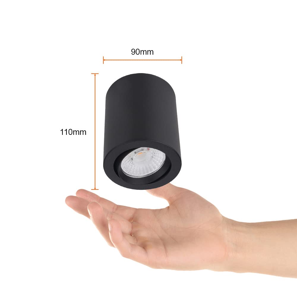 Tecnolite Lámpara Spot LED de Sobreponer Dirigible 10 W, Luz Suave Cálida, No atenuable, LED integrado