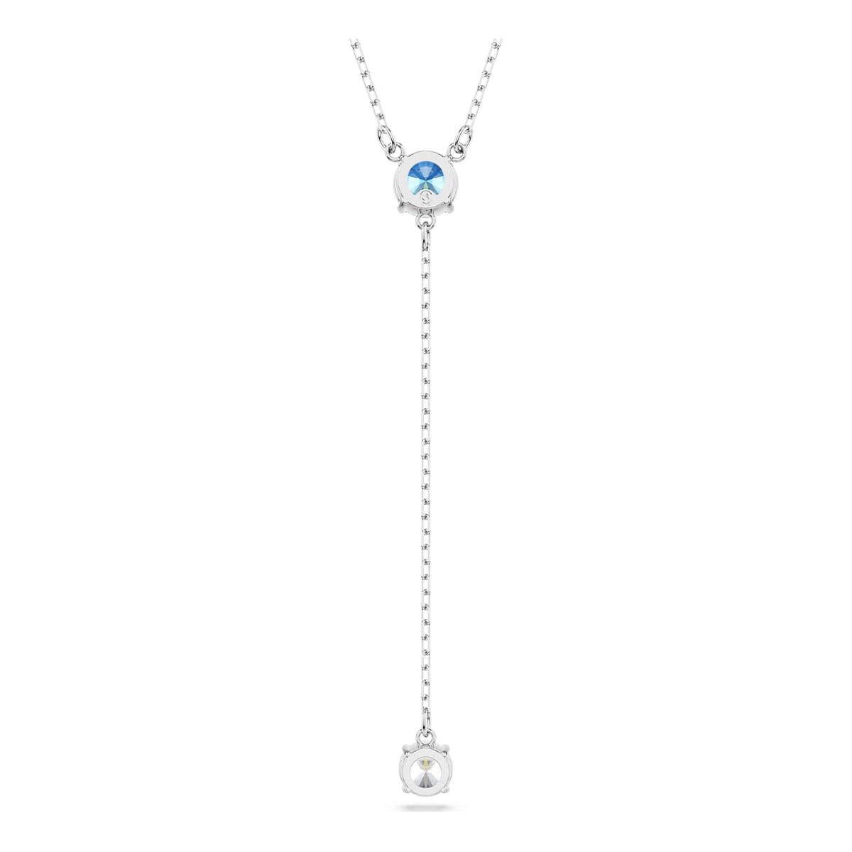 Swarovski Collar en Y Stilla Attract, Talla redonda, Azul, Baño de rodio
