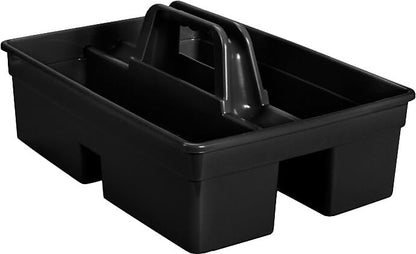 Rubbermaid Commercial Products – Organizador de Transporte Executive con Divisiones, Transporta Herramientas y Artículos de Limpieza, Asa Ergonómica, Se Adapta a Carros de Limpieza, Negro 1880994