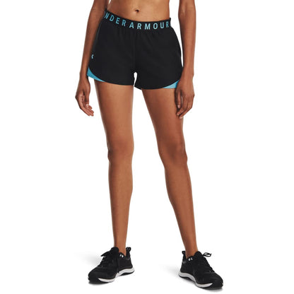Under Armour Play Up 3.0 short de entrenamiento para mujer - (048) Negro - Azul Glaciar - Azul Glaciar - 2XS