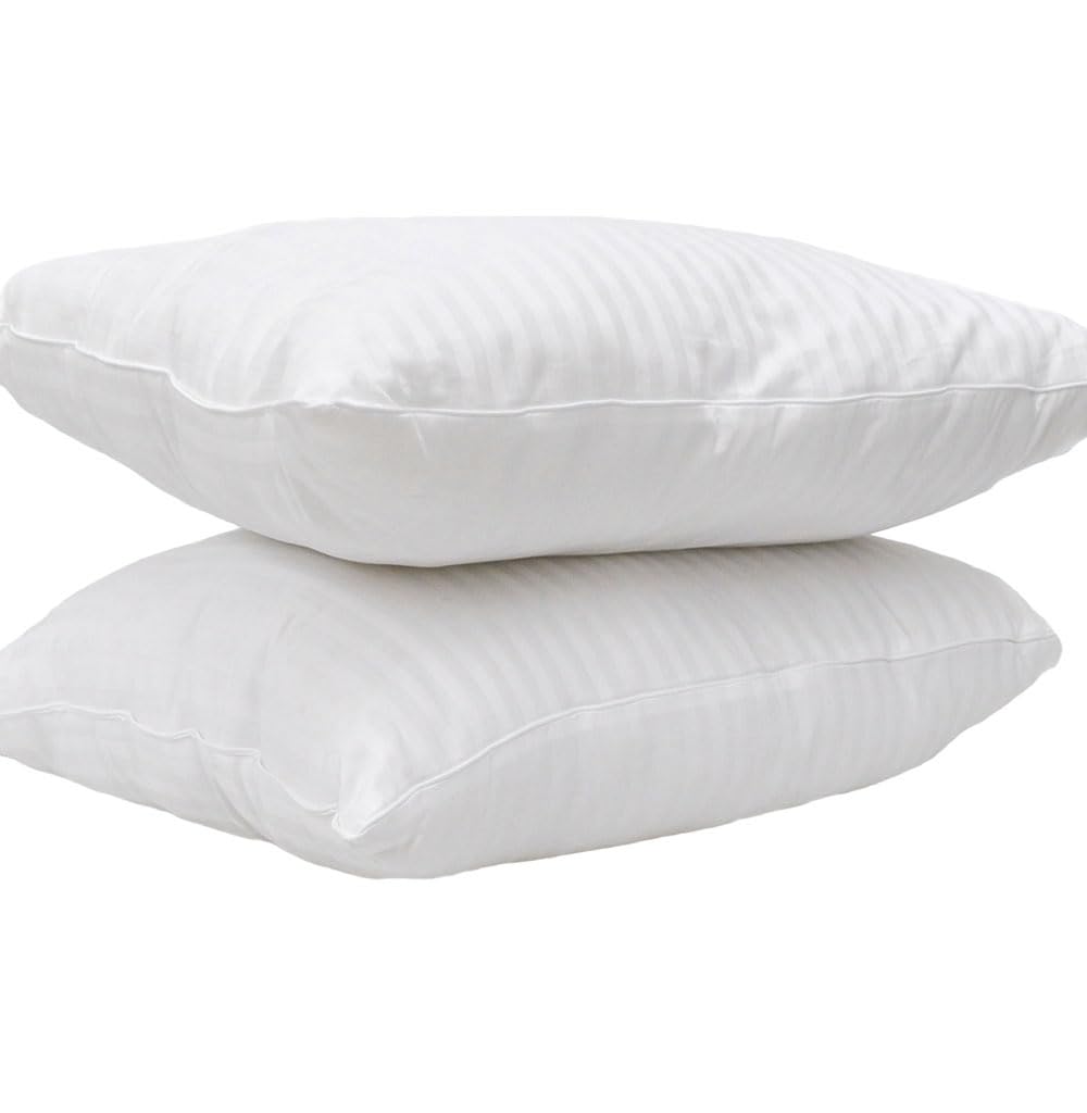 Spring Air Paquete de 2 Almohadas 100% Algodón Firme con Relleno 100% Poliéster, Medida Estándar, Color Blanco