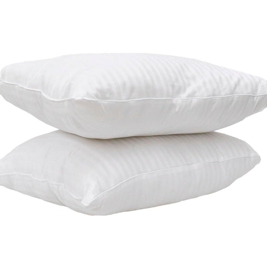 Spring Air Paquete de 2 Almohadas 100% Algodón Firme con Relleno 100% Poliéster, Medida Estándar, Color Blanco