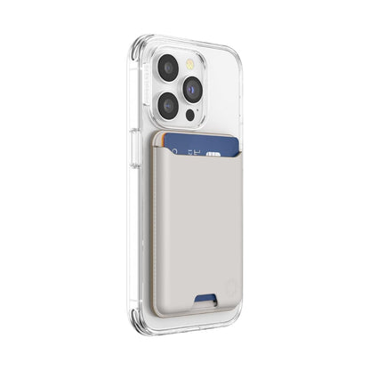 PopSockets Softgoods - portafolios de teléfono y Anillo Adaptador para MagSafe, Soporte para Tarjetas de teléfono, Compatible con Carga inalámbrica, portafolios Compatible con MagSafe® - Horchata