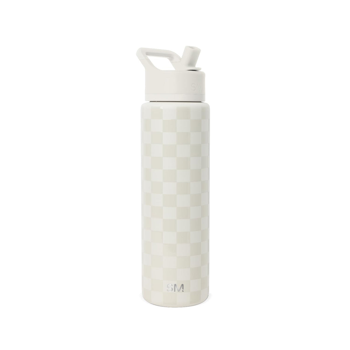 Simple Modern Botella de Agua con Popote, Colección Summit, 532-887 ml - 30 onzas - Pattern: Cream Checkmate