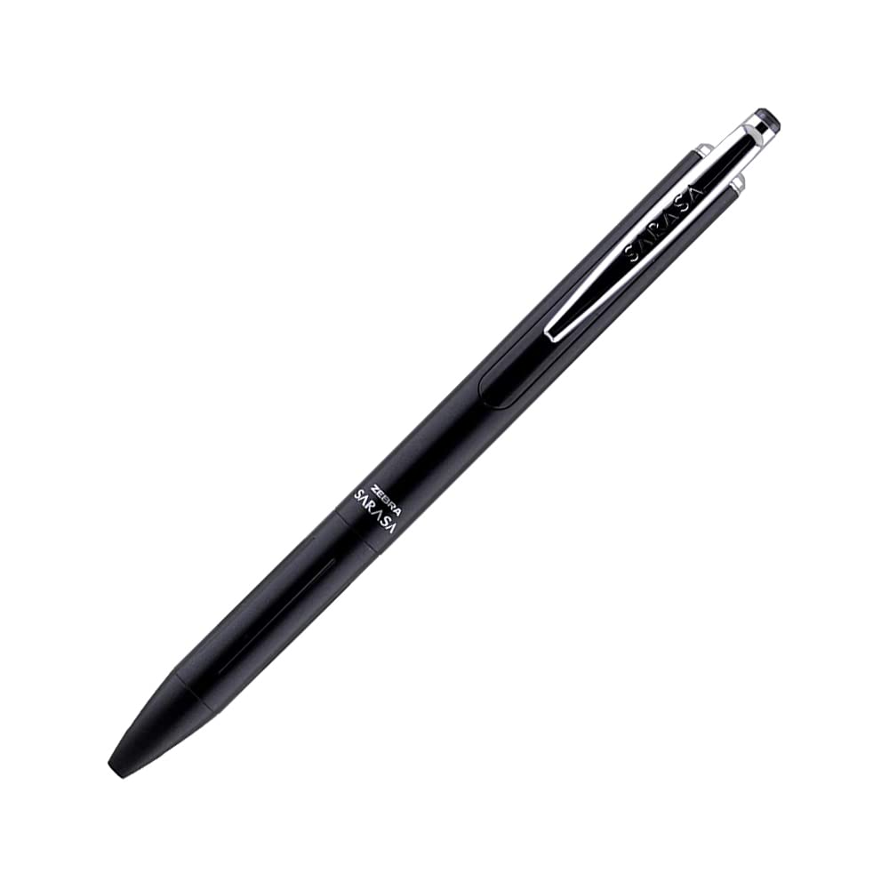 Zebra Sarasa Grand Bolígrafo Retráctil de Tinta Gel, Punto Medio, Cuerpo Metálico - Negro