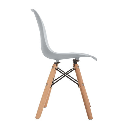 DUDUK 2 sillas Eames: Juego de 2 sillas Infantiles Modernas para niños pequeños (Blancas, Grises y Rosa)