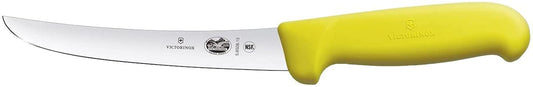 Victorinox Cuchillo para Deshuesar Curvo, Hoja Ancha, Fibrox, Amarillo, 15 cm