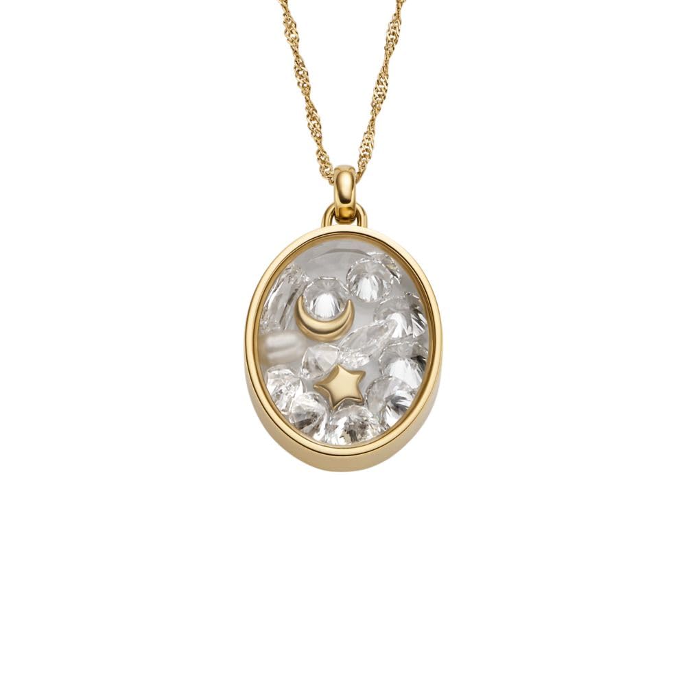 Collar Fossil JF04893710 Sutton de acero inoxidable en tono dorado para mujer