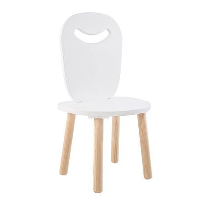 DUDUK Silla Moderna Infantil de Madera con Agarradera - Blanco