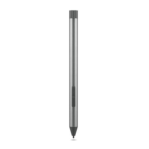 Lenovo Bolígrafo Digital 2 (portátil) – Respuesta Ultra táctil – 4.096 Niveles de presión – Punta de elastómero de Tacto Natural – Duración extendida de la batería – Plata