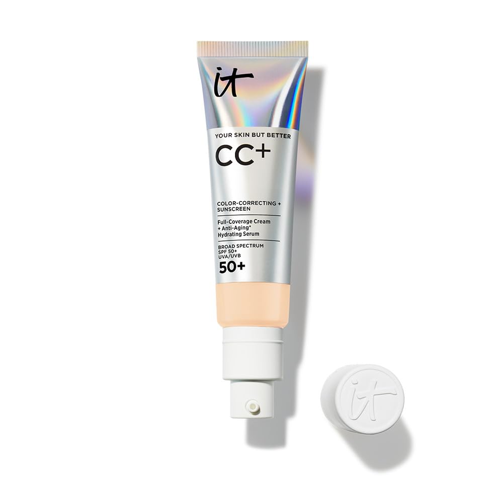 IT Cosmetics CC Cream con Protector Solar FPS 50+, 7 en 1, Tono Medium - Fair