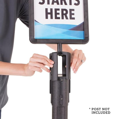 US Weight Plastic Stanchion Sign Holder with Plexiglass Covers for USW ChainBoss and Sentry Stanchions